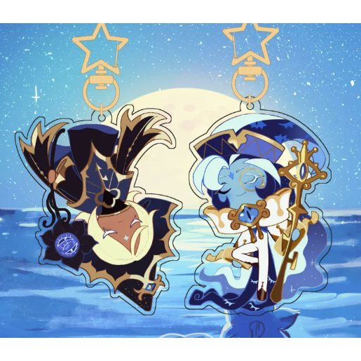 Cookie Run Kingdom Shadow Milk & Pure Vanilla Gacha Animation Keychains