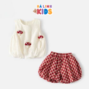 Set Bộ Bé Gái Mặc Nhà Dáng Bí Sát Nách Chất Đũi Mát Mặc Mùa Hè Siêu Dễ Thương