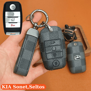 Bao da chìa khóa sonet ,Bọc chìa khóa seltos,bọc chìa khóa sonet,bao da chì khóa kia seltos (KMK4 Móc D)