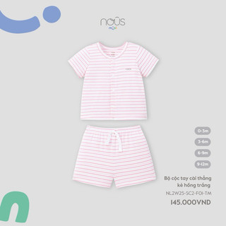 Nu Mini Tổng hợp mẫu cộc tay và bodysuit kẻ cho bé trai và bé gái chất liệu cotton mềm mại thoáng mát và an toàn cho bé