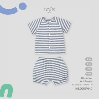 Nu Mini Tổng hợp mẫu cộc tay và bodysuit kẻ cho bé trai và bé gái chất liệu cotton mềm mại thoáng mát và an toàn cho bé