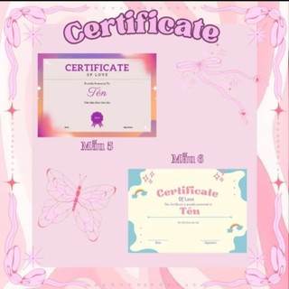 Certificate Vinh Danh Thành Tích Thiết Kế Theo Yêu Cầu