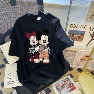 Áo thun cotton ngắn tay oversize chuột Mickey dáng rộng form thiết kế