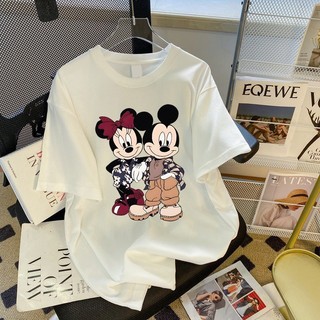 Áo thun cotton ngắn tay oversize chuột Mickey dáng rộng form thiết kế