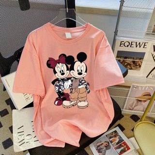 Áo thun cotton ngắn tay oversize chuột Mickey dáng rộng form thiết kế