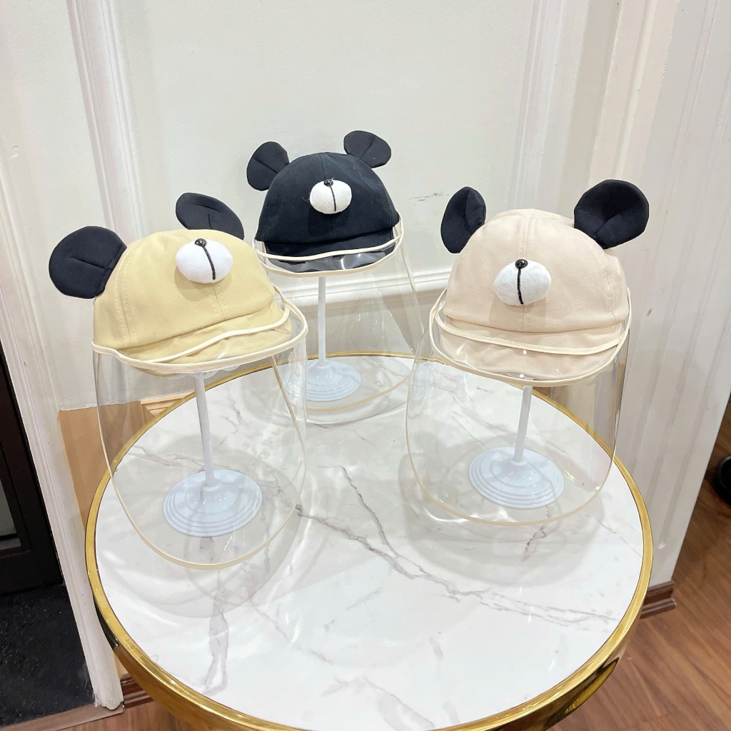 Mũ lưỡi trai chắn giọt bấm cúc hình tai micky tiện lợi cho bé 5 tháng đến 24 tháng mesocshop