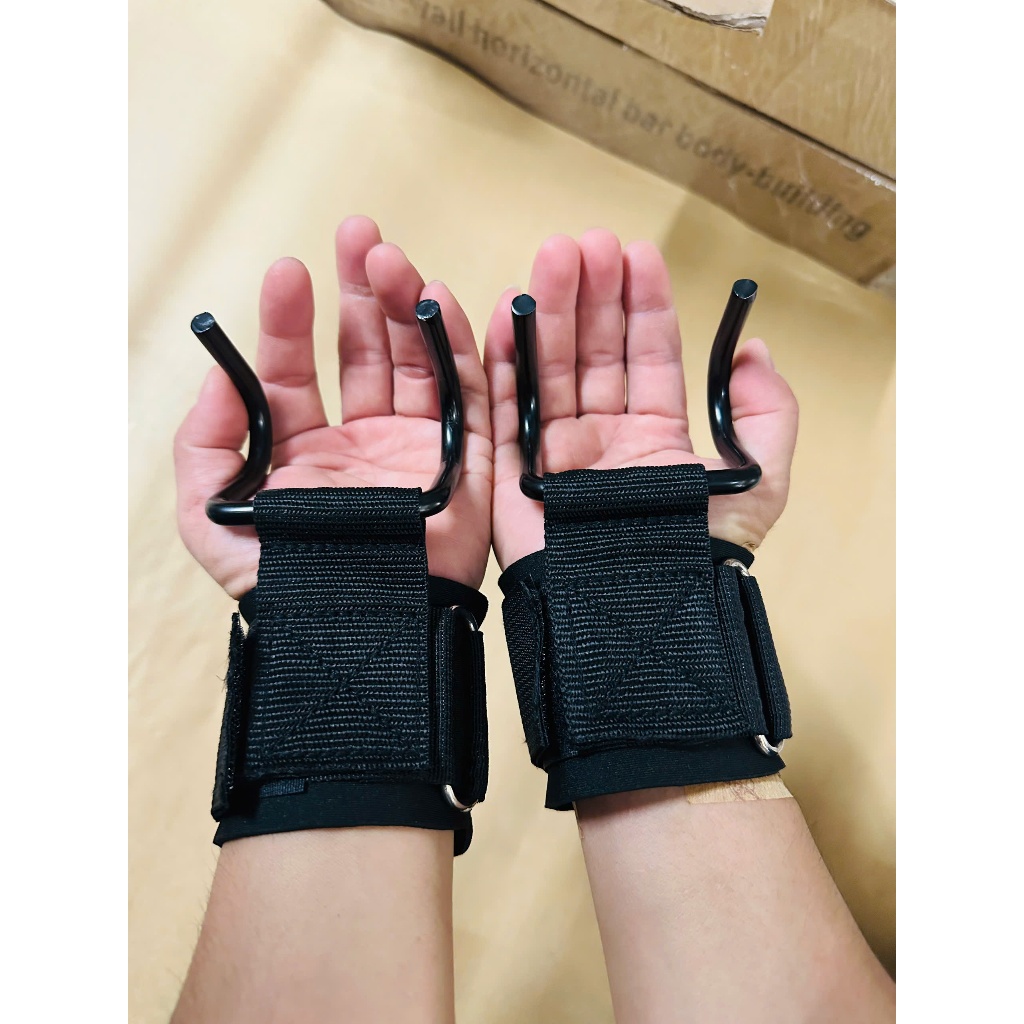 QUẤN CỔ TAY CÓ MÓC TREO 7MM 10MM GIÁ 1 ĐÔI, Hỗ Trợ Tập Xà Nâng Tạ Đa Năng Tại Nhà, Giúp Giảm Áp Lực Cổ Tay Khi Tập Luyện
