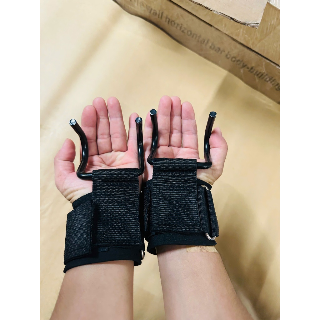QUẤN CỔ TAY CÓ MÓC TREO 7MM 10MM GIÁ 1 ĐÔI, Hỗ Trợ Tập Xà Nâng Tạ Đa Năng Tại Nhà, Giúp Giảm Áp Lực Cổ Tay Khi Tập Luyện
