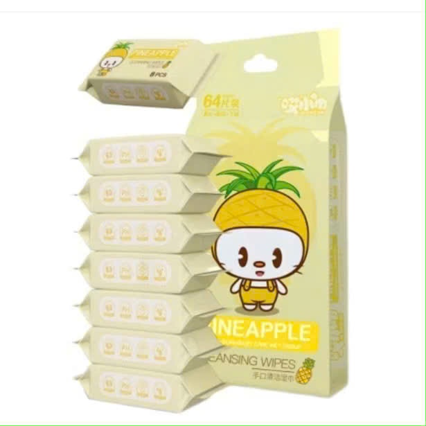Bịch 8 Gói Khăn Ướt Không Gây Kích Ứng Da,Túi Khăn Ướt Mini Bỏ Túi Tiện Lợi - KHĂN ƯỚT MINI TIỆN LỢI CHO MẸ BÉ
