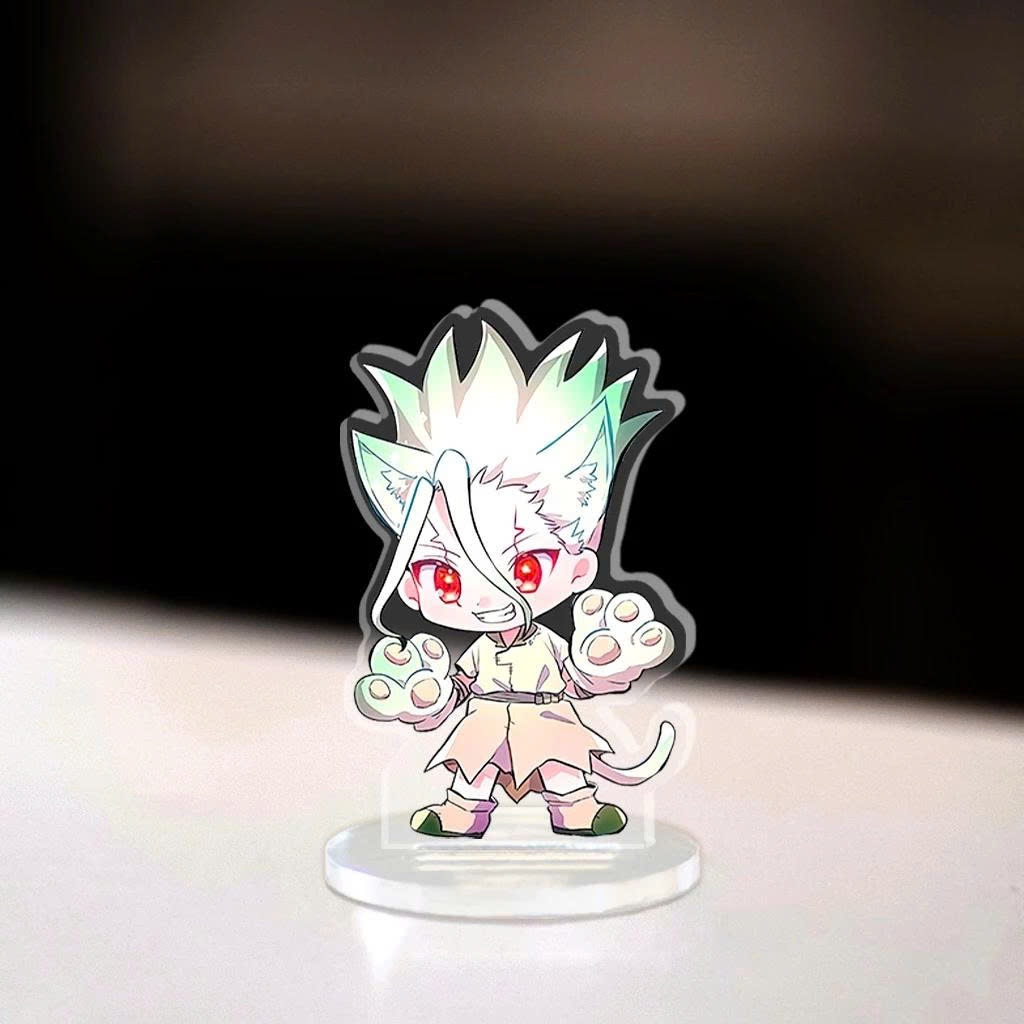 Standee, Mô Hình Mini Dr.stone Cao 5cm In UV Cắt Viền Senku Yuzuriha Ogawa Hyoga Chibi Anime Manga Tiến Sĩ Đá - SakuMai