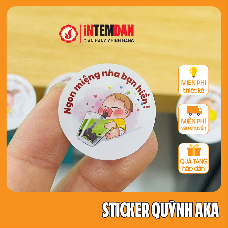 [HÀNG SẴN] COMBO 500 Sticker Chúc Ngon Miệng Hình Quỳnh Aka VINH LIEN ...