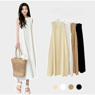 Đầm dáng dài sát nách chất đũi mềm siêu xinh LAVIAN V19