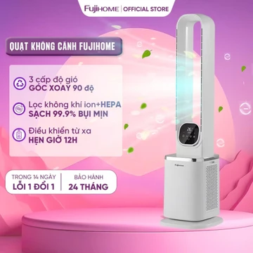 Quạt không cánh tích hợp lọc không khí HEPA và Ion Fujihome, Quạt điều hòa không khí điều khiển từ xa 3 tốc độ