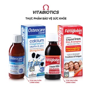 Bộ Dưỡng Chất Cho Bé TPBVSK Osteocare Liquid & Feroglobin B12 Liquid Vitabiotics