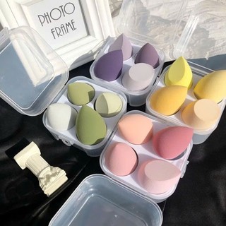 BỘ 4 MÚT TRANG ĐIỂM DẠNG GIỌT NƯỚC - Miếng Mút Tán Kem Nền Hỗ Trợ Make Nhanh Gọn,Hộp 4 Mút Tán Kem Nền Cho Mọi Loại Da