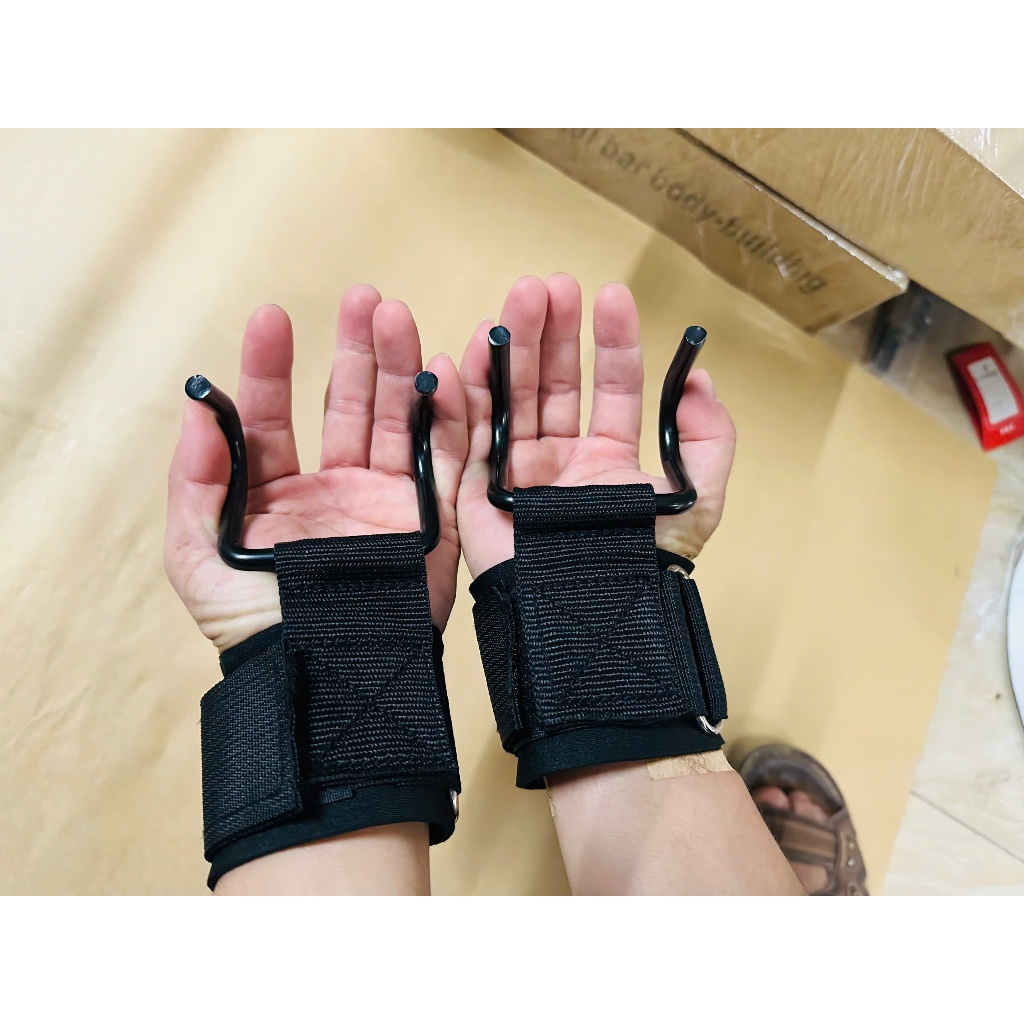 QUẤN CỔ TAY CÓ MÓC TREO 7MM 10MM GIÁ 1 ĐÔI, Hỗ Trợ Tập Xà Nâng Tạ Đa Năng Tại Nhà, Giúp Giảm Áp Lực Cổ Tay Khi Tập Luyện