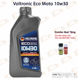 Dầu Nhớt Dành Cho Xe Máy Voltronic Eco Moto 4T 10w30 - Kèm 1 Vệ Sinh Kim Phun Và 1 Phụ Gia Nhớt Mới