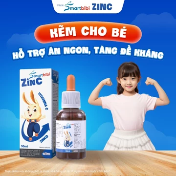 TPBVSK Kẽm Chelate Hữu Cơ Smartbibi ZinC Bổ Sung Kẽm Và Vitamin C Hỗ Trợ Bé Ăn Ngon Chai 30ml Cho Bé