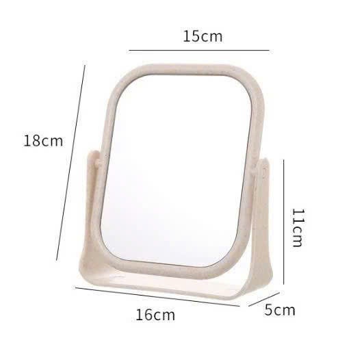 Gương để bàn trang điểm lúa mạch, thiết kế xoay 360 độ với hai mặt gương soi rõ nét, giúp tăng thêm vẻ đẹp tự nhiên cho