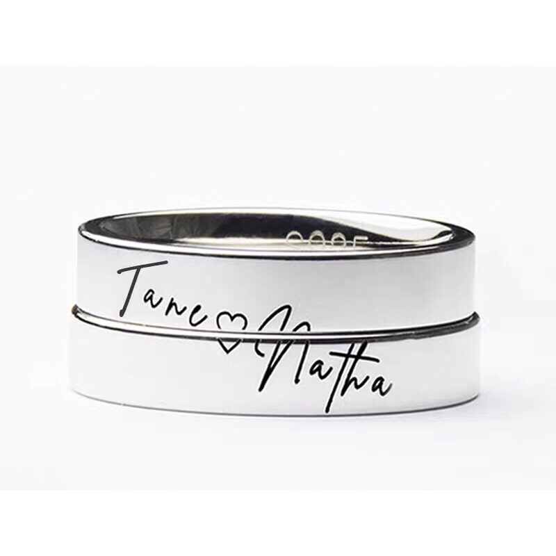 925 Silver Couple Rings, adjustable, engravable by MIRROR SILVER