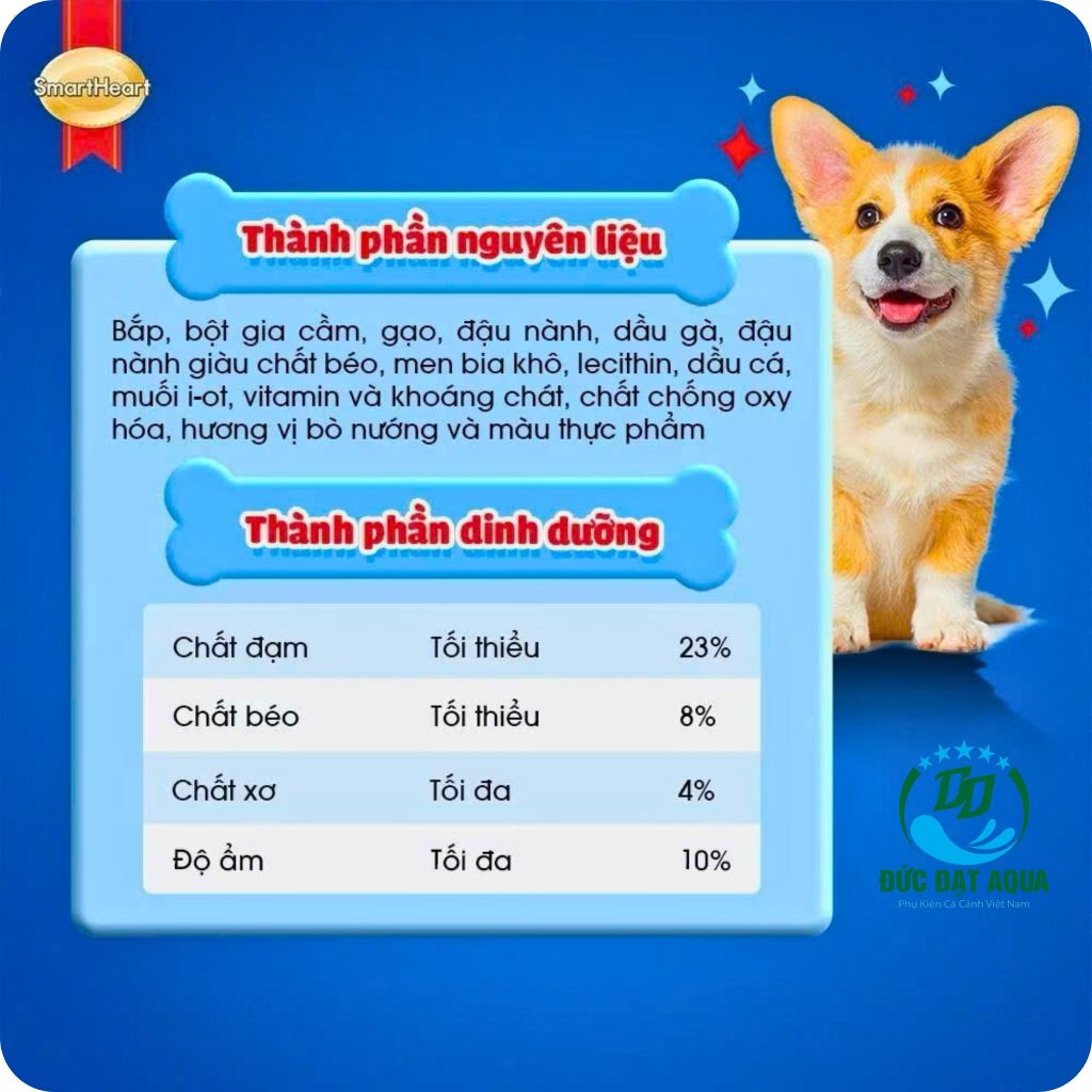 Thức ăn cho chó SmartHeart hạt cho chó lớn - vị bò nướng gói 1,5kg & 3kg nhập khâu thái lan 7