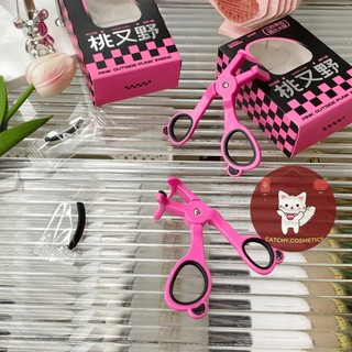[PINKPUNK] Kẹp Mi Nhựa Pinkpunk Góc Rộng Vỏ Hồng Đen Caro Làm Cong Mi Nhanh, Kèm Silicon Thay Thế