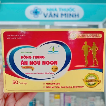 Viên Uống Đông Trùng Hạ Thảo Ăn Ngủ Ngon – Hỗ Trợ Ngủ Ngon, An Thần, Giảm Mệt Mỏi, Kém Ăn – L-Theanine + Melatonin – Hộp