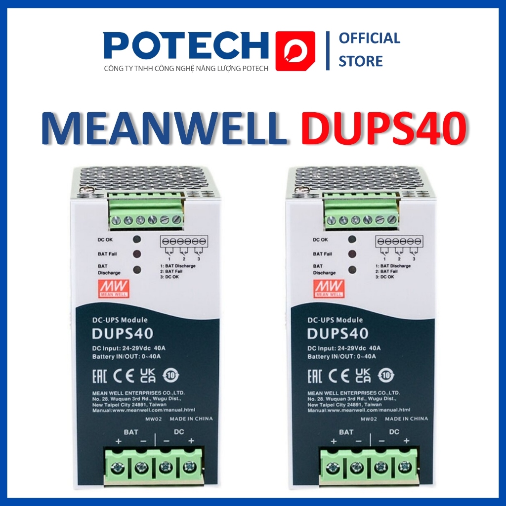 [CHÍNH HÃNG] Bộ nguồn MEANWELL DUPS40, nguồn Din Rail Mean Well, mô-đun ...