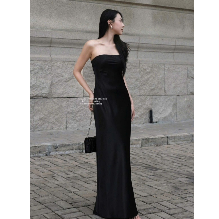 Đầm Lụa Cúp Ngực Dáng Dài Form Ôm Nhẹ GOBAL DRESS Có Chun Ngực SAN Clothings - P125