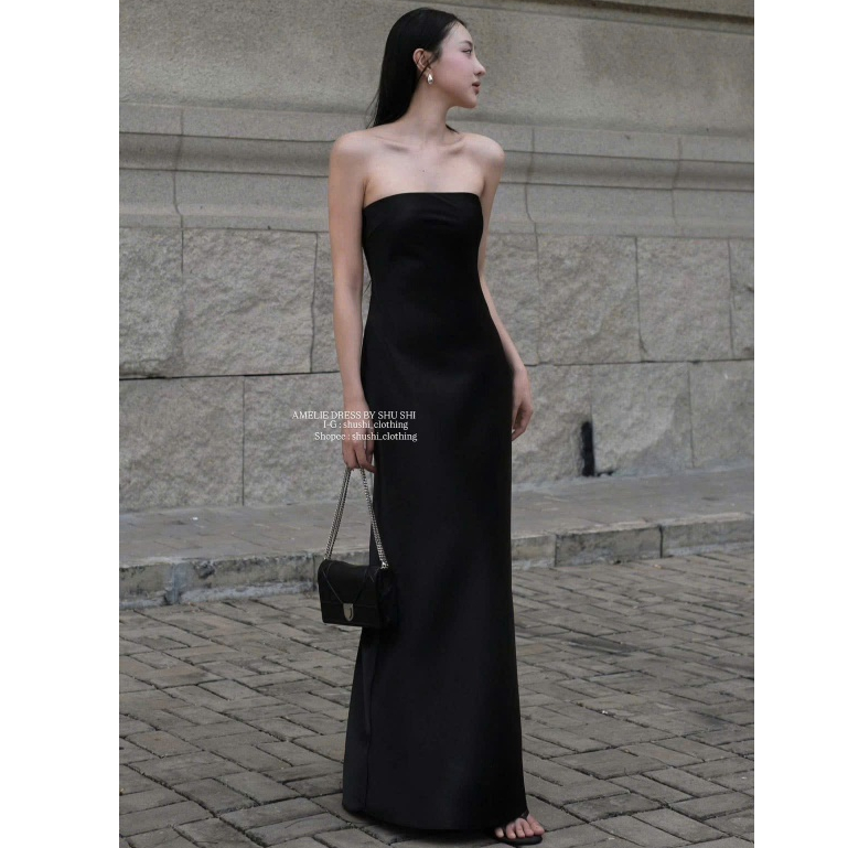 Đầm Lụa Cúp Ngực Dáng Dài Form Ôm Nhẹ GOBAL DRESS Có Chun Ngực SAN Clothings - P125
