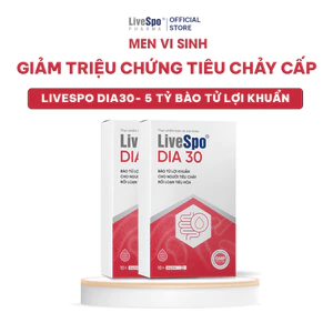 Combo 2 hộp LiveSpo Dia 30 - Giảm Triệu Chứng Tiêu Chảy Cấp (10 ống x 5ml)