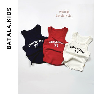 Áo ba lỗ bé trai bé gái Batala kids, áo sát nách cho bé chất thun tăm in chữ UNRULY SPOOR nặng từ 8-35kg
