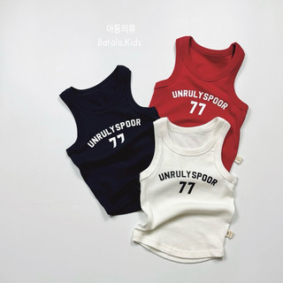 Áo ba lỗ bé trai bé gái Batala kids, áo sát nách cho bé chất thun tăm in chữ UNRULY SPOOR nặng từ 8-35kg