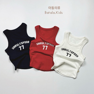 Áo ba lỗ bé trai bé gái Batala kids, áo sát nách cho bé chất thun tăm in chữ UNRULY SPOOR nặng từ 8-35kg