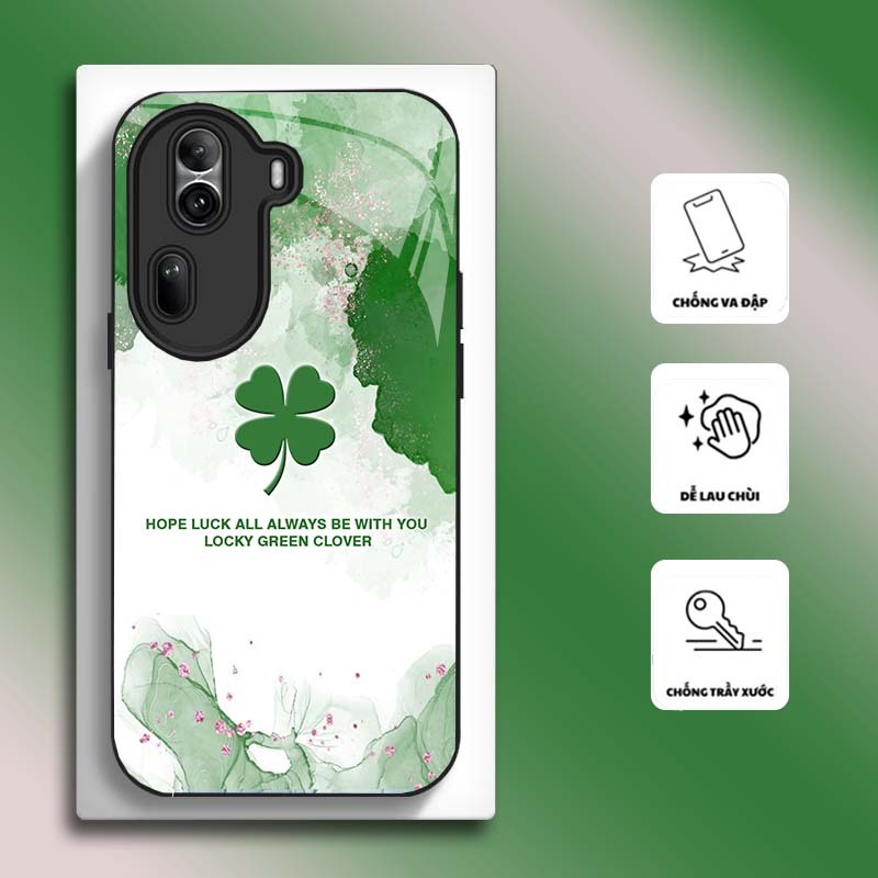 Ốp Lưng cho OPPO RENO 11 5G, RENO 11 PRO 5G Mặt kính cường lực, cao cấp HOẠ TIẾT HOA CẨM THẠCH