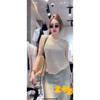 LT - Áo Len lưới nữ ba lỗ sát nách kiểu tanktop len đan lỗ hở sexy mix cùng bra đi biển, dạo phố 1025