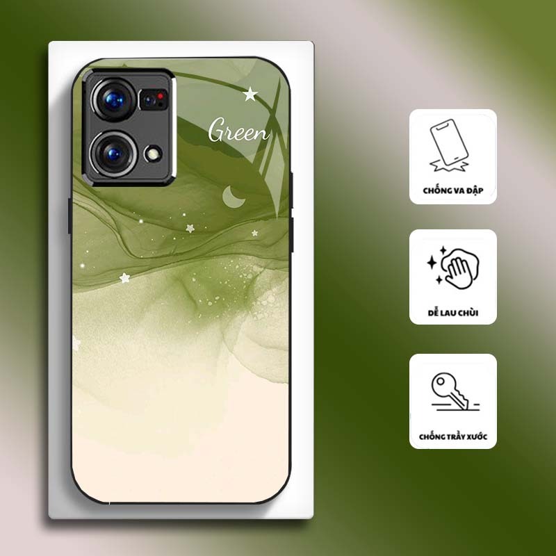 Ốp Lưng cho OPPO RENO 7 4G, RENO 8 4G Mặt kính cường lực, cao cấp HOẠ TIẾT HOA CẨM THẠCH