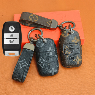 Bao Da chìa khoá Kia Seltos,Kia Cerato,Kia Sorento,KiaRio,Kia Soluto,Bọc chìa khóa Kia Seltos (KMK3  móc D)