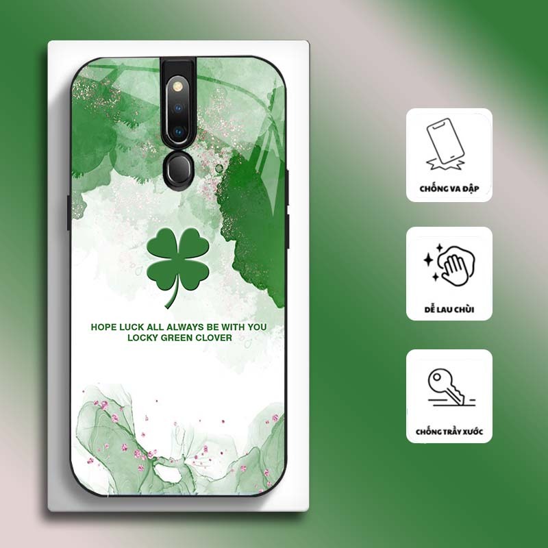 Ốp Lưng cho OPPO F11, F11 PRO Mặt kính cường lực, cao cấp HOẠ TIẾT HOA CẨM THẠCH