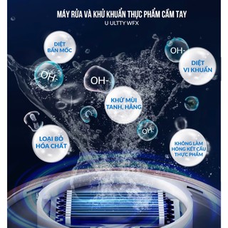 Máy rửa thực phẩm cầm tay U ULTTY WFX công nghệ Hydroxyl kép diệt khuẩn lên đến 99.99% - Hộp quà Tết