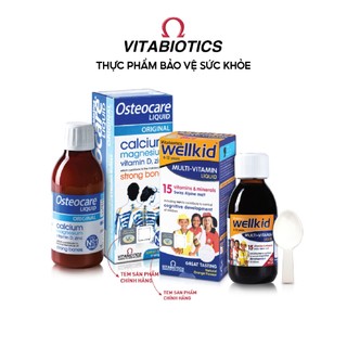 Bộ Dưỡng Chất Cho Bé TPBVSK Osteocare Liquid & Wellkid Multi - Vitamin Liquid Vitabiotics