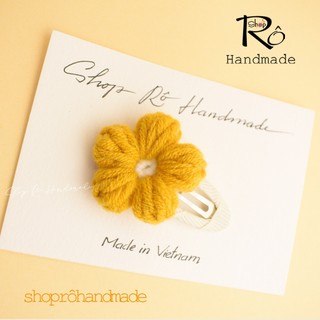 Kẹp tóc hoa cúc len size to nhiều tone màu rực rỡ cho nữ và bé gái siêu xinh 5.5cm |Shop Rô Handmade