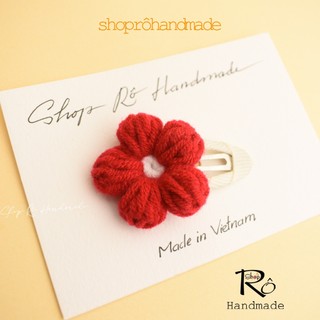 Kẹp tóc hoa cúc len size to nhiều tone màu rực rỡ cho nữ và bé gái siêu xinh 5.5cm |Shop Rô Handmade