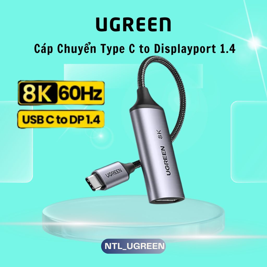 Cáp Chuyển USB C to Displayport Ugreen USB C to DP 1.4 8K60Hz 4K60Hz ...