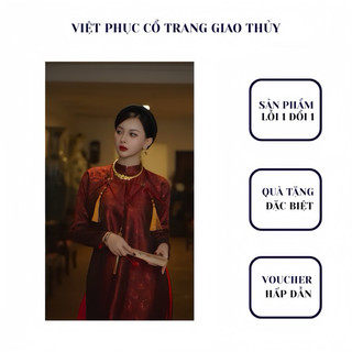 Áo Ngũ Thân Tay Chẽn Nữ – Vải Gấm Kim Tuyến Cao Cấp, May 2 Lớp Tinh Tế , Việt Phục Cổ Trang Giao Thủy
