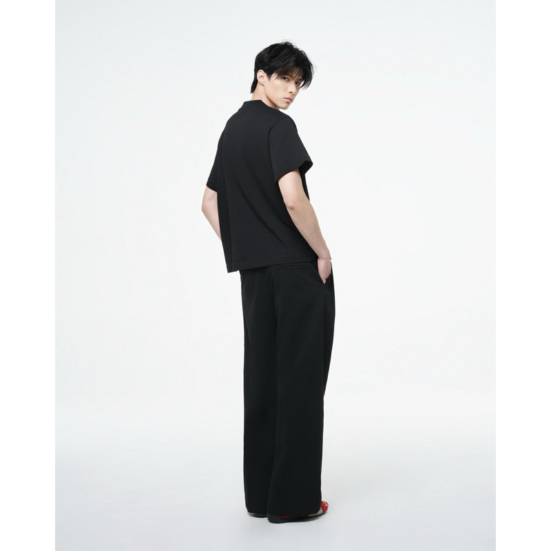 Quần Khaki Suông Rộng Đen 2 Ly Thẳng - THUNDEROUS KHAKI TROUSERS V.2 W25 / BLACK