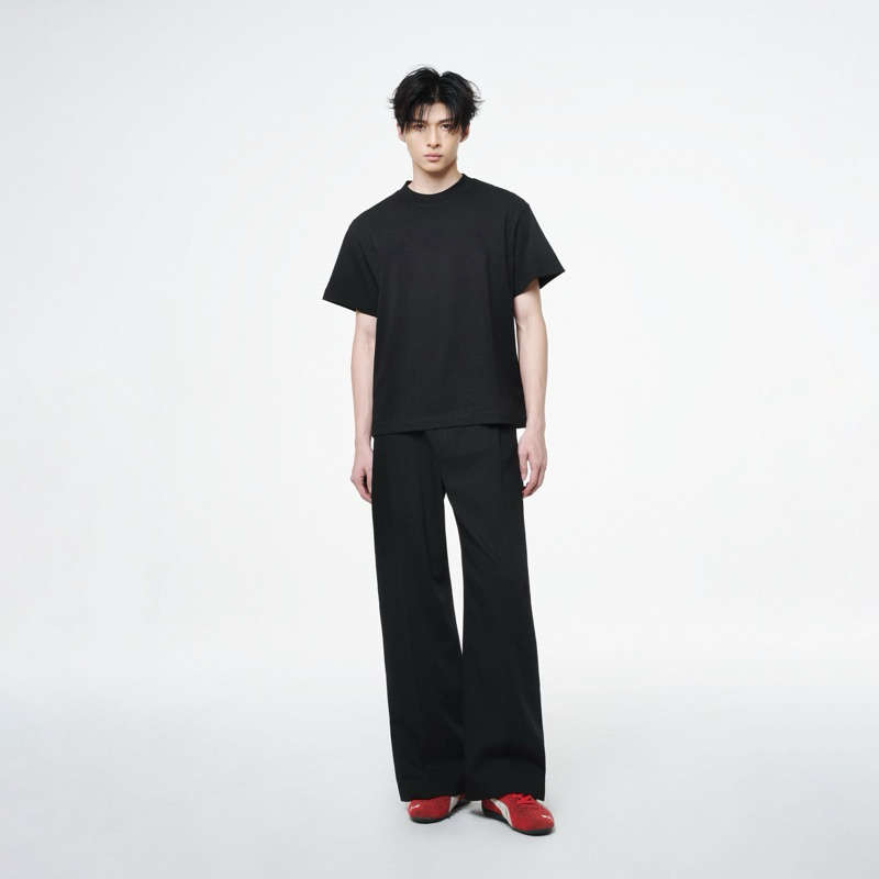 Quần Khaki Suông Rộng Đen 2 Ly Thẳng - THUNDEROUS KHAKI TROUSERS V.2 W25 / BLACK