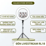 Đèn Livestream RL18 HULAKO Đường kính 45cm, Cung Cấp Ánh Sáng Livestream, Làm Phun Xăm, Điều Chỉnh 3 Chế Độ Sáng Cao Cấp — ảnh 1