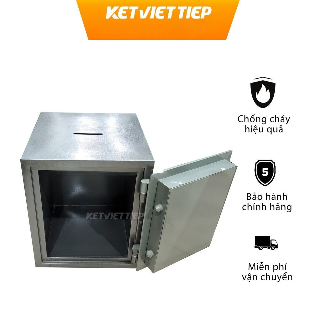 [HÀNG CHÍNH HÃNG] Két Việt Tiệp KHÓA CƠ K44BL Công Đức Có Khe Nhét Tiền Chuẩn Phong Thủy Màu Đen