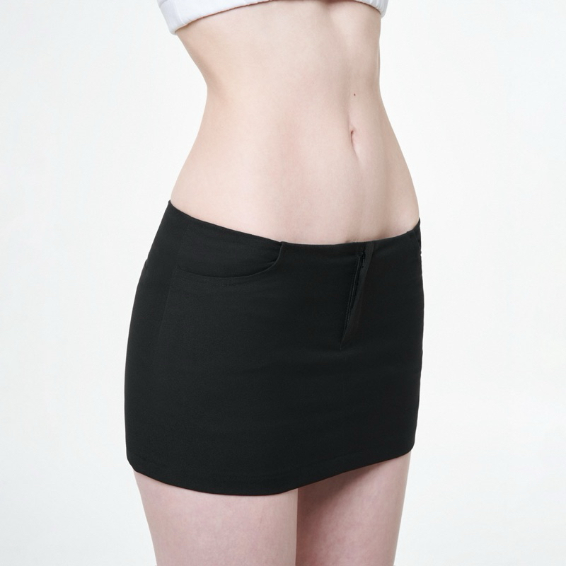 Chân Váy Khaki Ngắn Cạp Trễ Sexy ( Có Lót ) - THUNDEROUS MINI SKIRT / BLACK